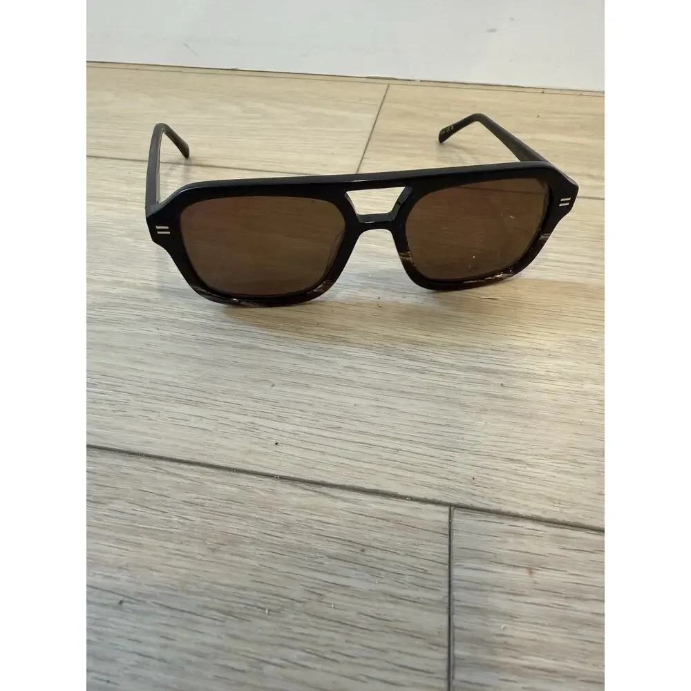 WMP Sydney 1099 BLKBRW Black Polarized Aviator Sunglasses 54-20-144